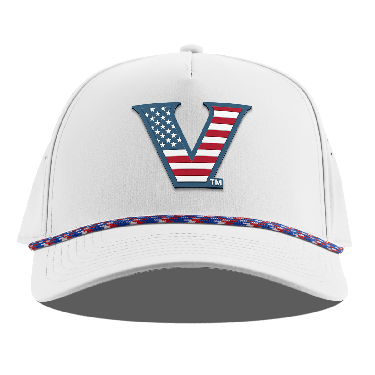 Vanderbilt University "Vanderbilt Stars & Stripes" Curved 5 Panel Rope White RWB