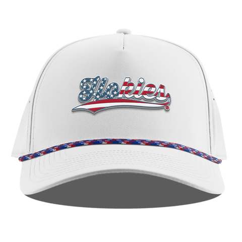 Virginia Tech University "Hokies Stars & Stripes" Curved 5 Panel Rope White RWB