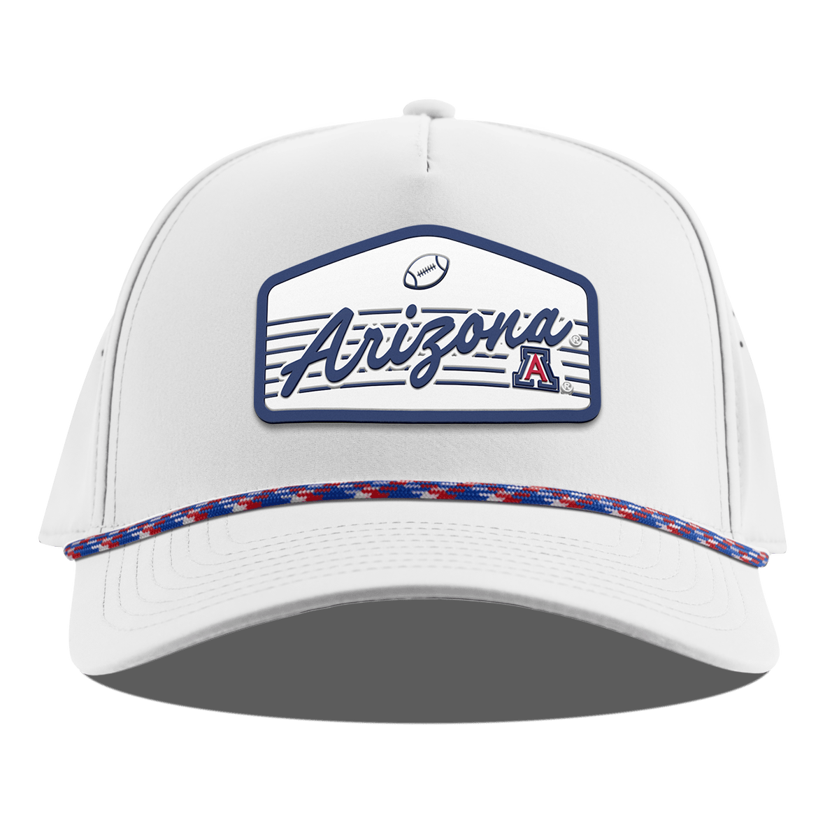 University of Arizona "Wildcats Football" Curved 5 Panel Rope White RWB