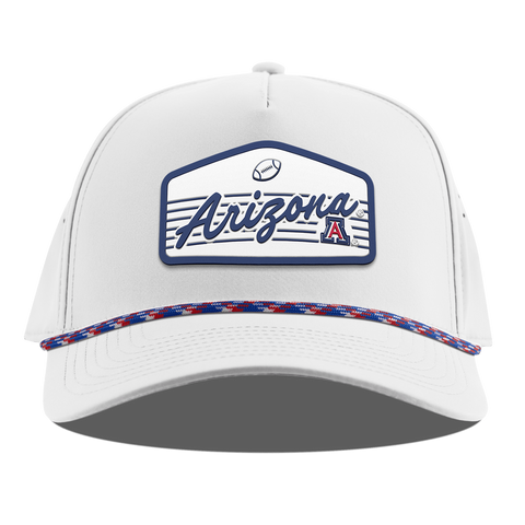 University of Arizona "Wildcats Football" Curved 5 Panel Rope White RWB