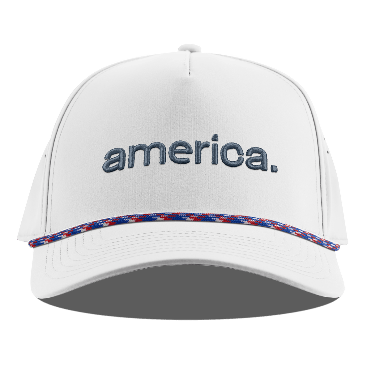 america. Curved 5 Panel Rope White RWB