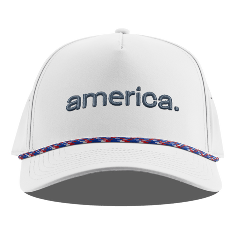 america. Curved 5 Panel Rope White RWB