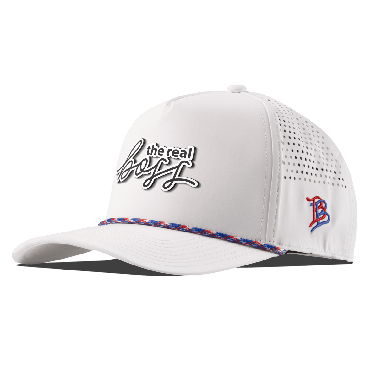The Real Boss Curved 5 Panel Rope White RWB