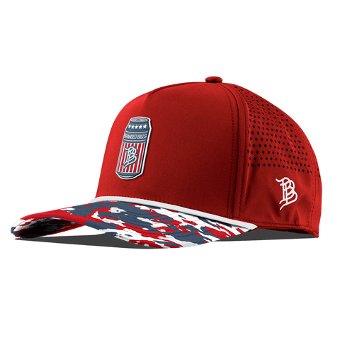 BB Brew Curved 5 Panel Rope Red/USA Camo + White Rope
