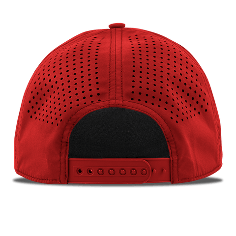Party Eagle Curved 5 Panel Rope Back Red/USA Camo + White Rope