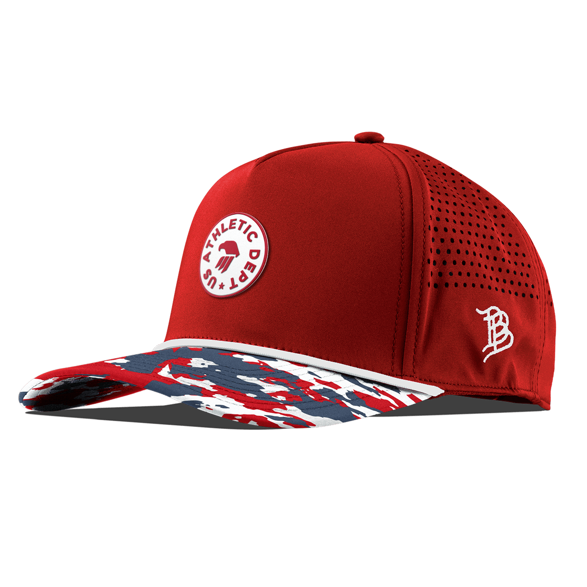 Eagle Athletic Curved 5 Panel Rope Red/USA Camo + White Rope