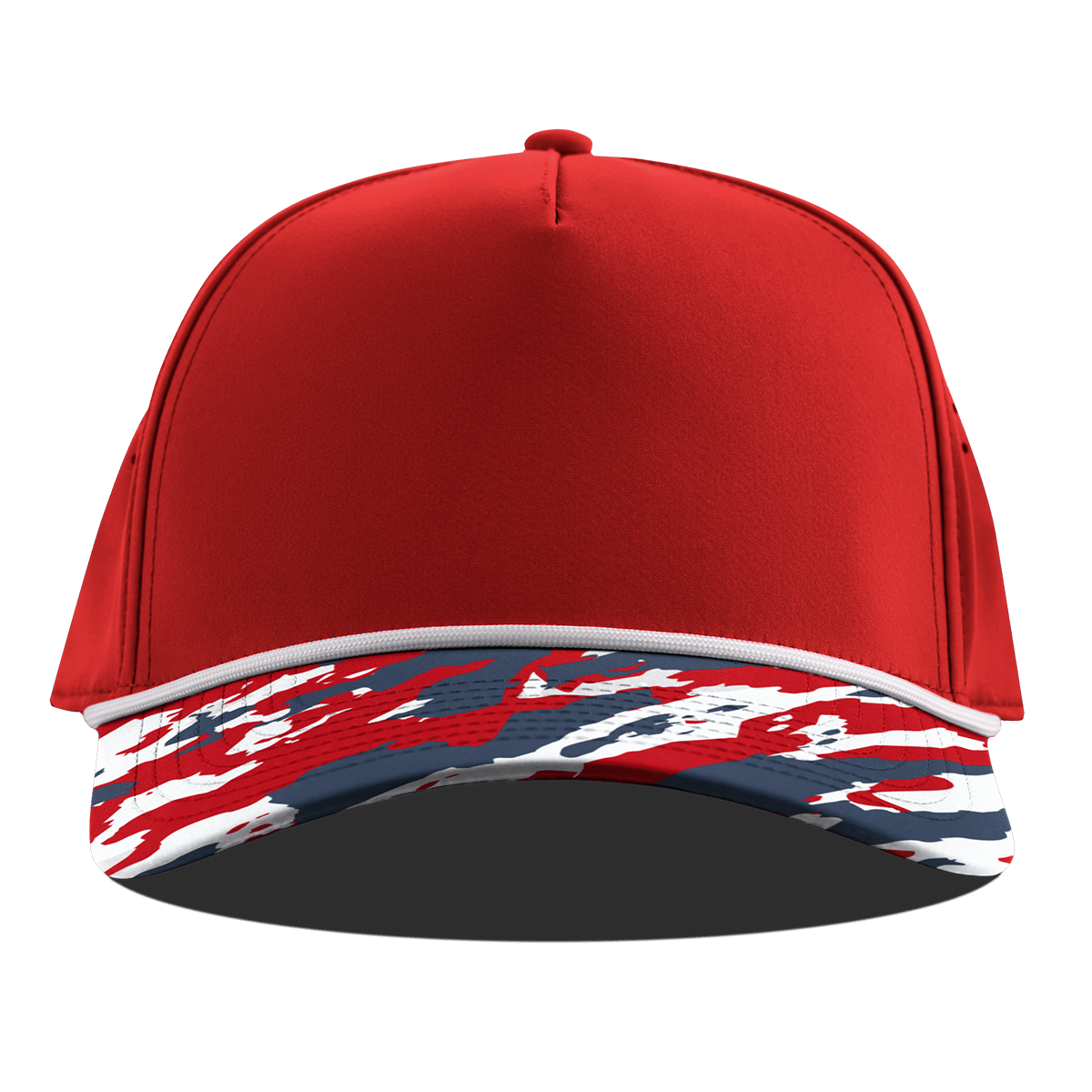 Bare Curved 5 Panel Rope Red/USA Camo + White Rope