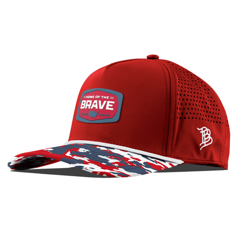Home of the Brave Curved 5 Panel Rope Red/USA Camo + White Rope