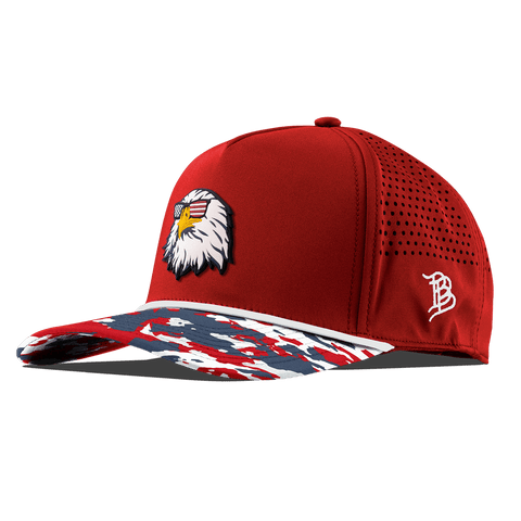 Party Eagle Curved 5 Panel Rope Red/USA Camo + White Rope