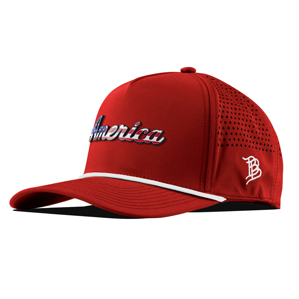 America Curved 5 Panel Rope Red/White