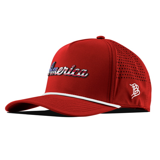 America Curved 5 Panel Rope Red/White