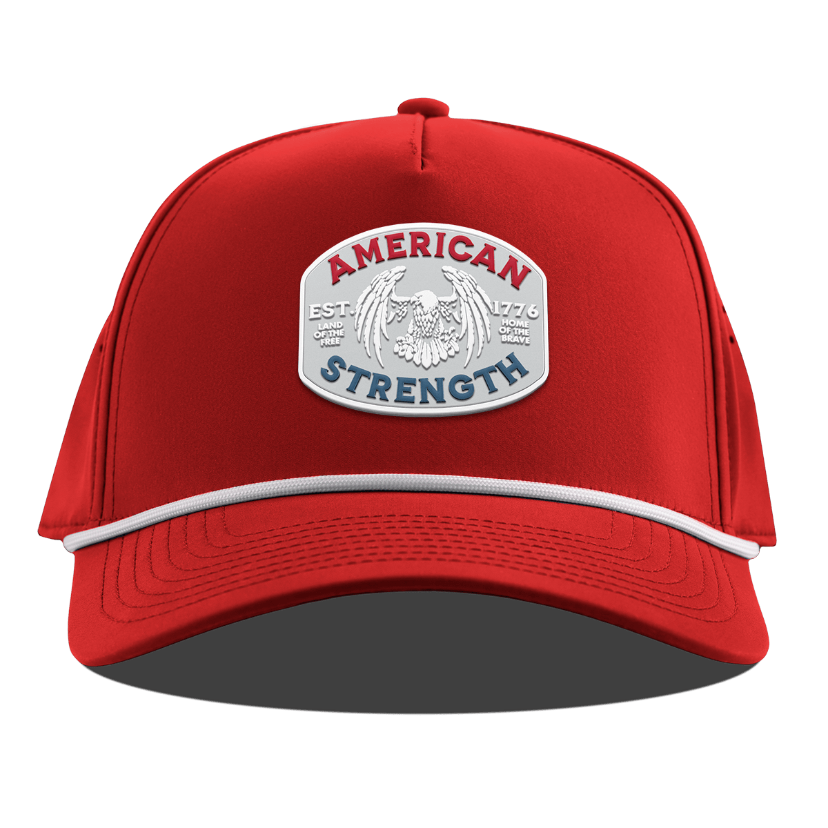 American Strength USA Curved 5 Panel Rope Red