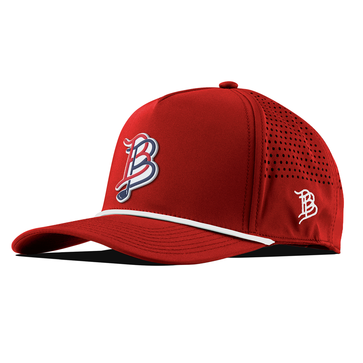 BB Golf USA Curved 5 Panel Rope Red/White