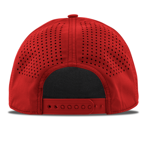 Sliced Script Curved 5 Panel Rope Back Red