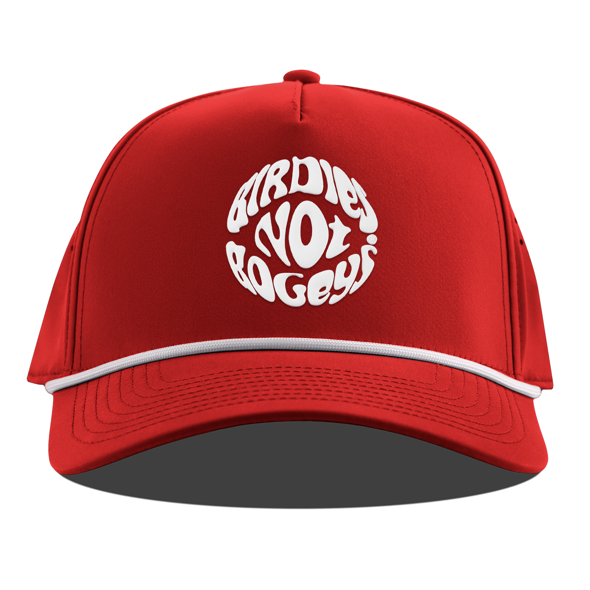 Birdies Not Bogeys® Curved 5 Panel Rope Red