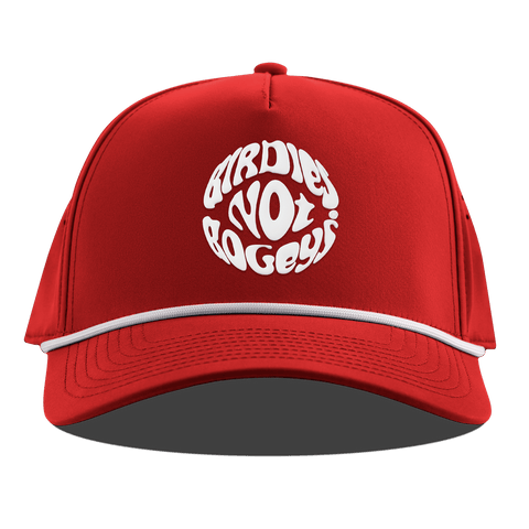 Birdies Not Bogeys® Curved 5 Panel Rope Red