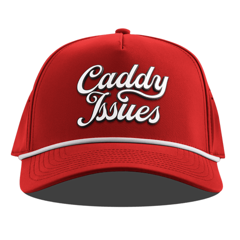 Caddy Issues Script Curved 5 Panel Rope Red