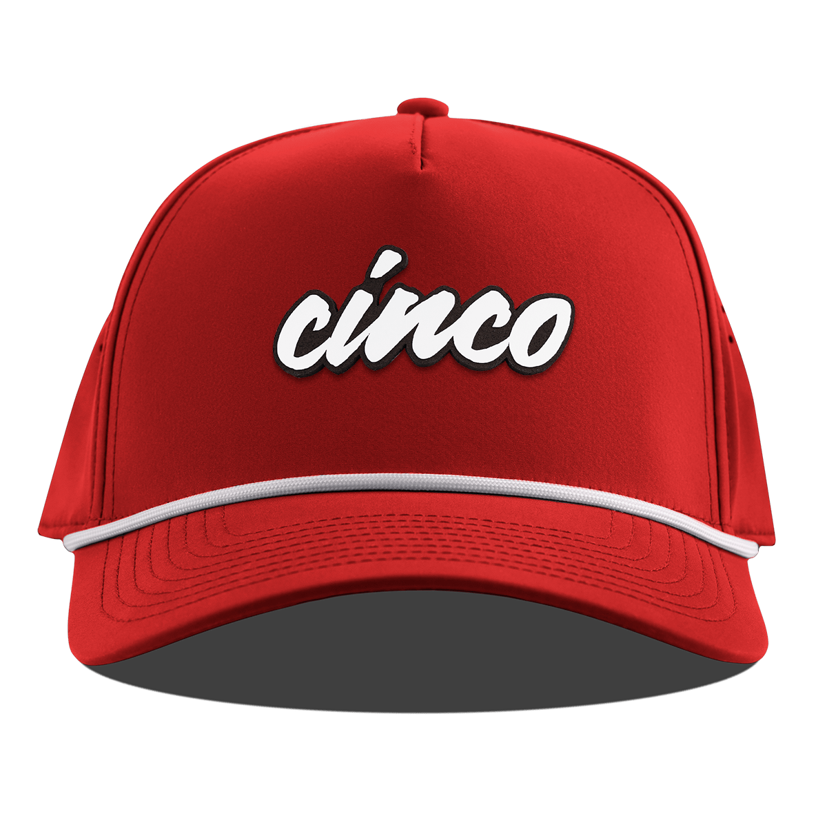 Cinco Script Curved 5 Panel Rope Red