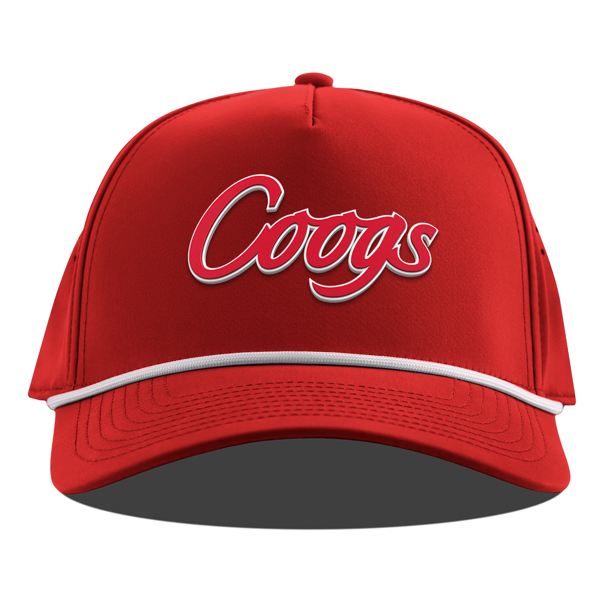 University of Houston "Coogs Script" Curved 5 Panel Rope Red