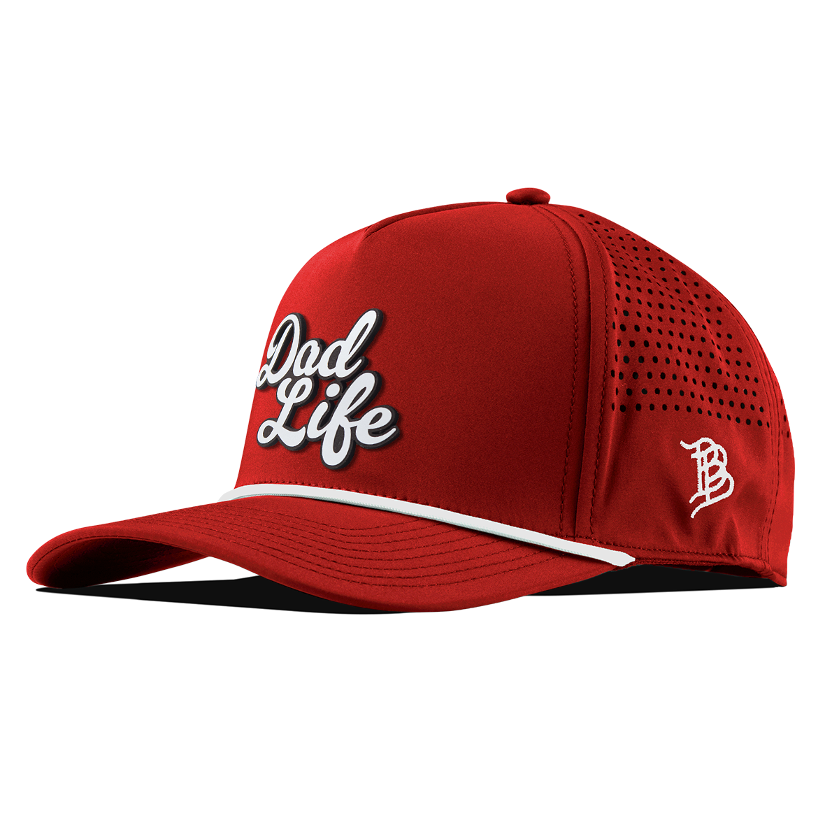 Dad Life Script Curved 5 Panel Rope Red/White