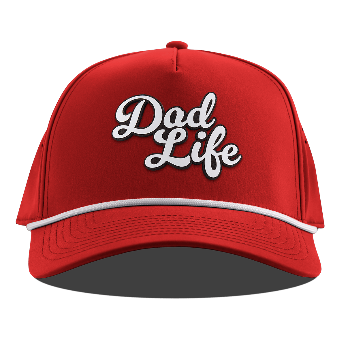 Dad Life Script Curved 5 Panel Rope Red