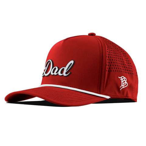 Dad Script Curved 5 Panel Rope Red/White