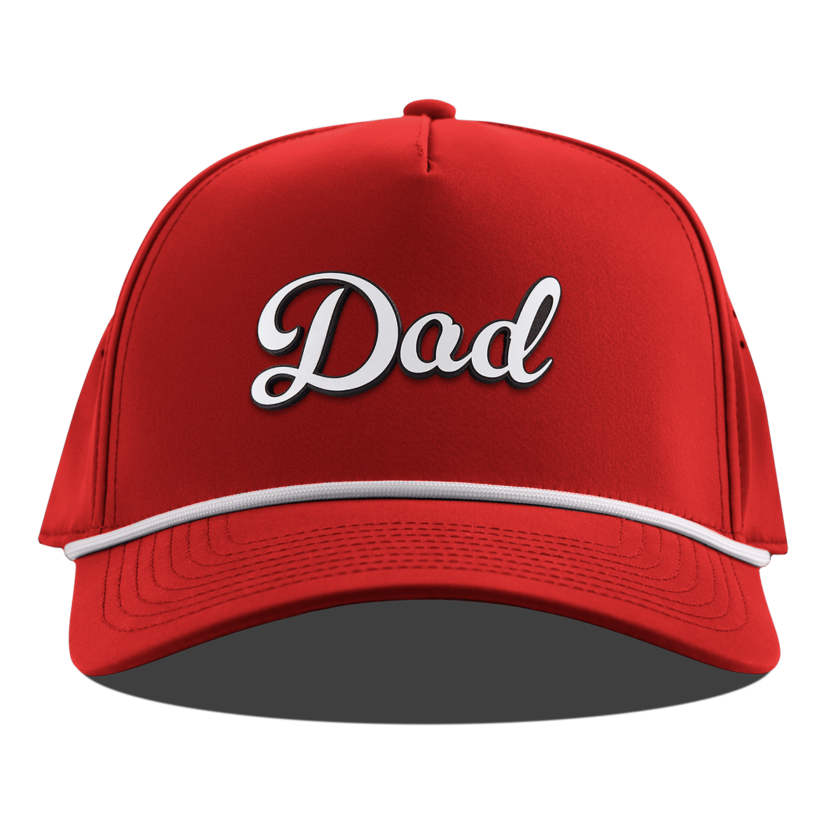 Dad Script Curved 5 Panel Rope Red