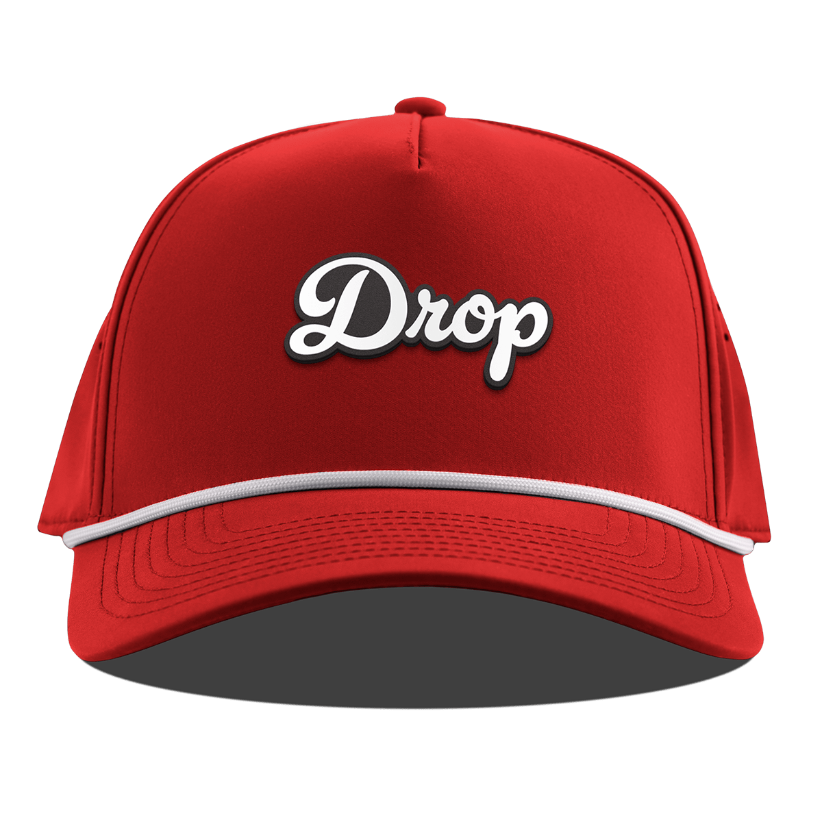 Drop Script Curved 5 Panel Rope Red