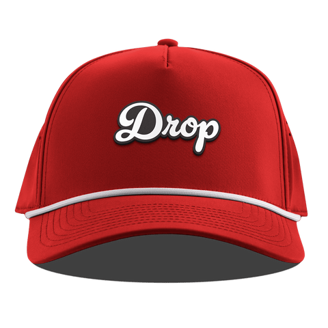 Drop Script Curved 5 Panel Rope Red