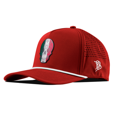 Fiesta Sugar Skull Curved 5 Panel Rope Red