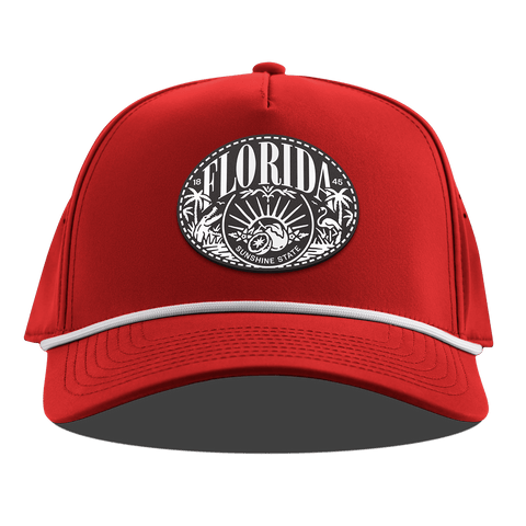 Florida Traveler Curved 5 Panel Rope Red