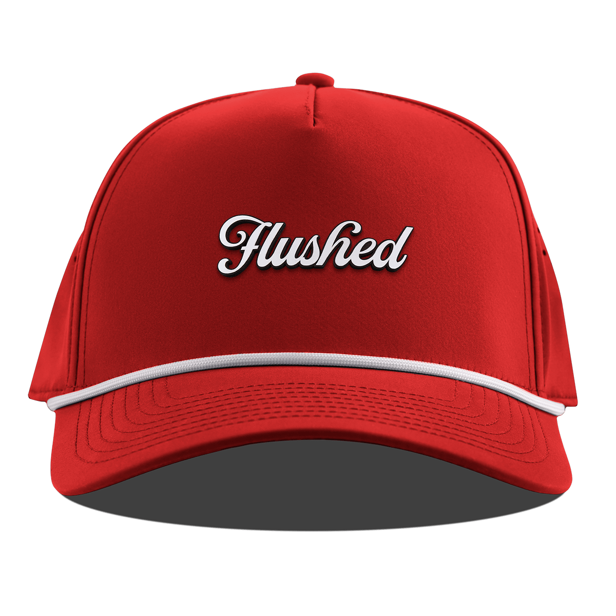 Flushed Script Curved 5 Panel Rope Red