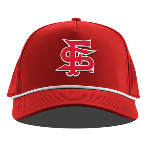 Fresno State University "Fresno State Stacked" Curved 5 Panel Rope Red