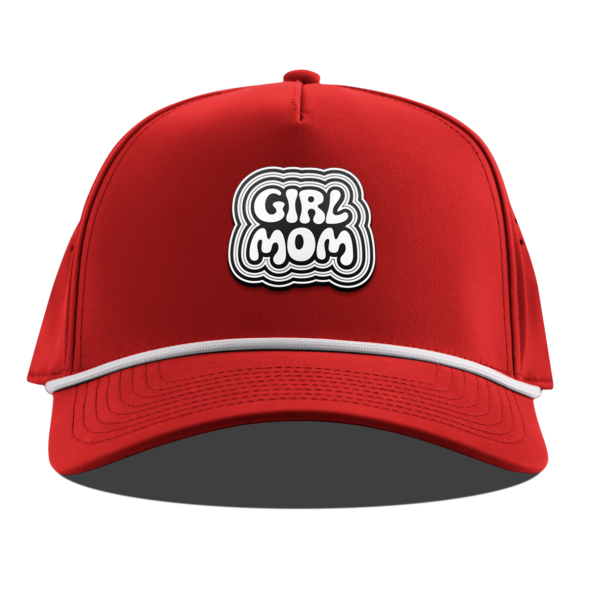 Girl Mom Curved 5 Panel Rope Red
