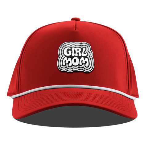 Girl Mom Curved 5 Panel Rope Red