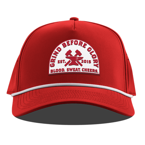 Grind Before Glory Curved 5 Panel Rope Red