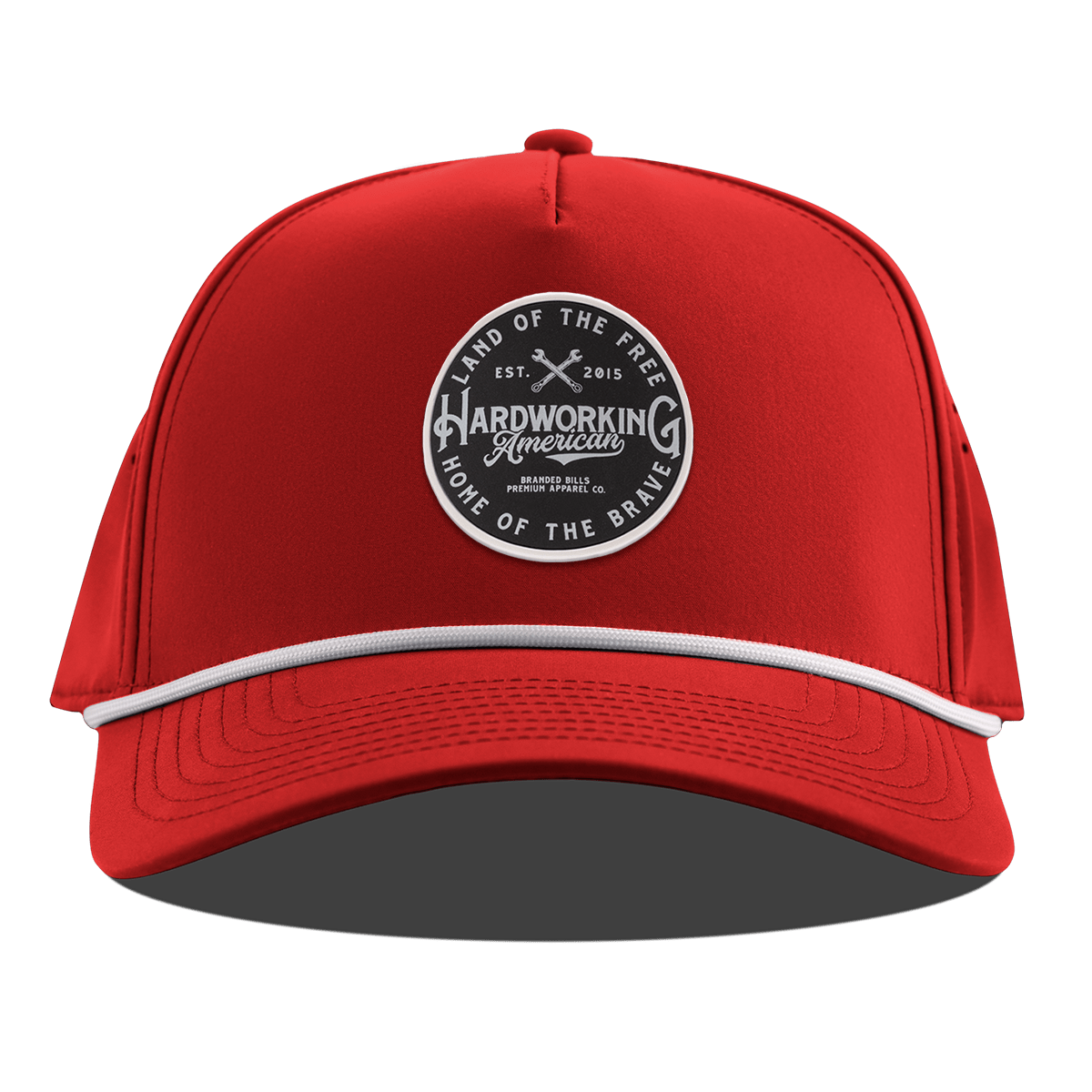 Hardworking PVC Curved 5 Panel Rope Red