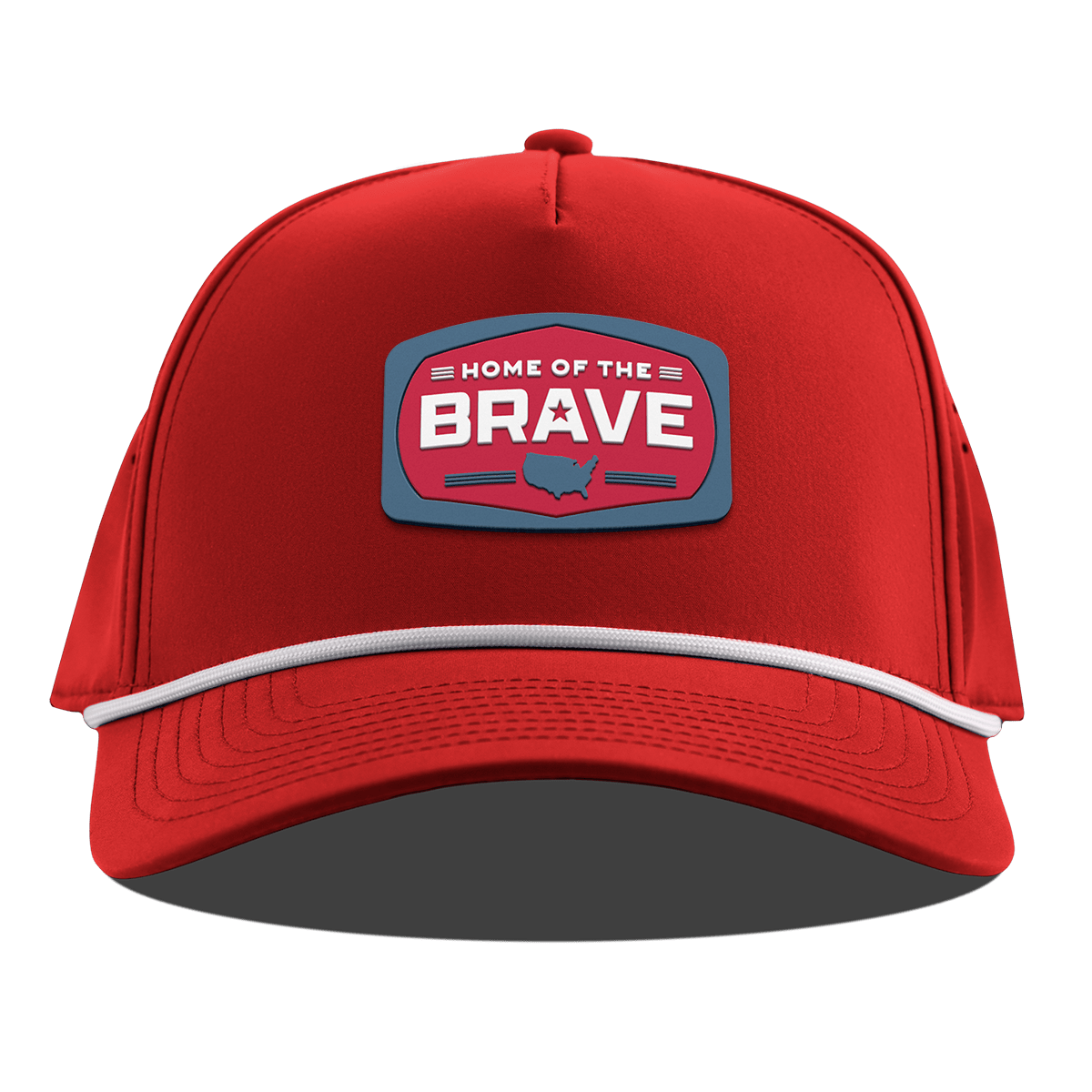 Home of the Brave Curved 5 Panel Rope Red