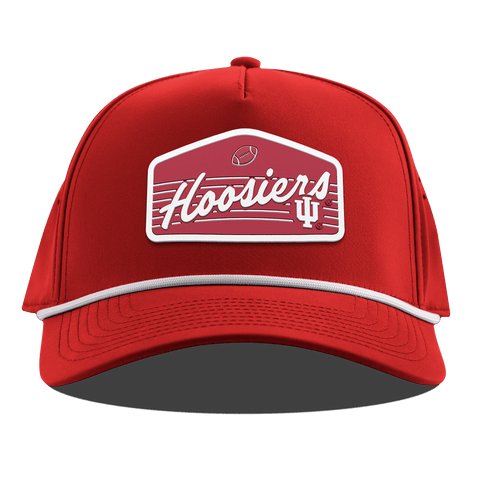 Indiana University "Hoosiers Football" Curved 5 Panel Rope Red