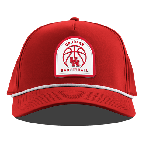University of Houston "Houston Basketball" Curved 5 Panel Rope Red