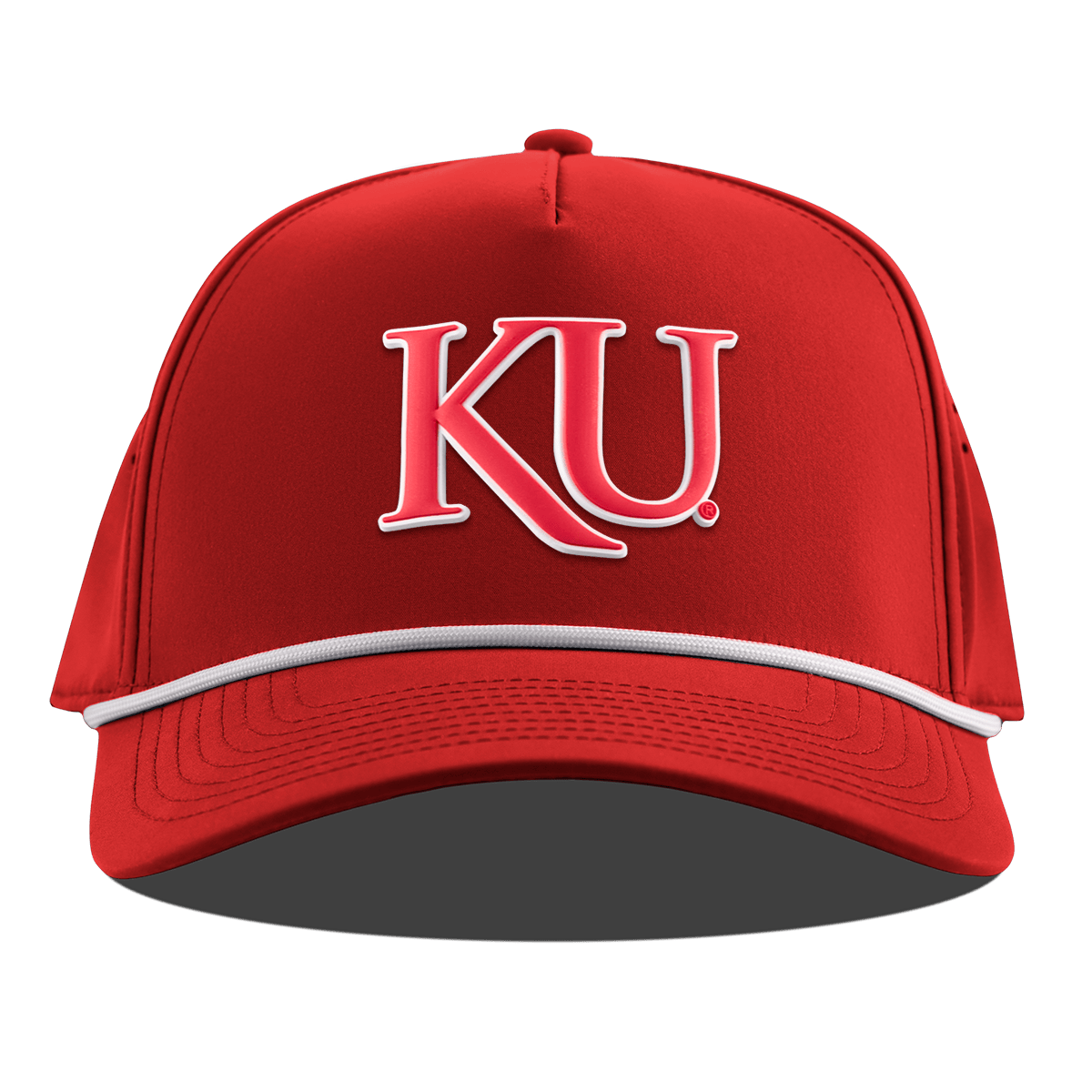 University of Kansas "KU Block" Curved 5 Panel Rope Red
