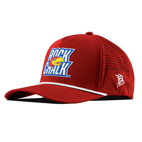 University of Kansas "Kansas Rock Chalk Block" Curved 5 Panel Rope Red