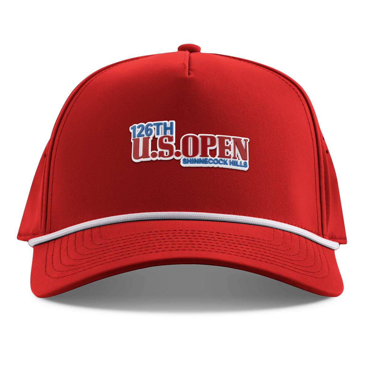 2026 U.S. Open Color Stacked Curved 5 Panel Rope Red