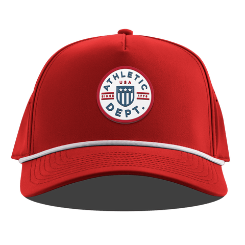 Liberty Letterman Curved 5 Panel Rope Red