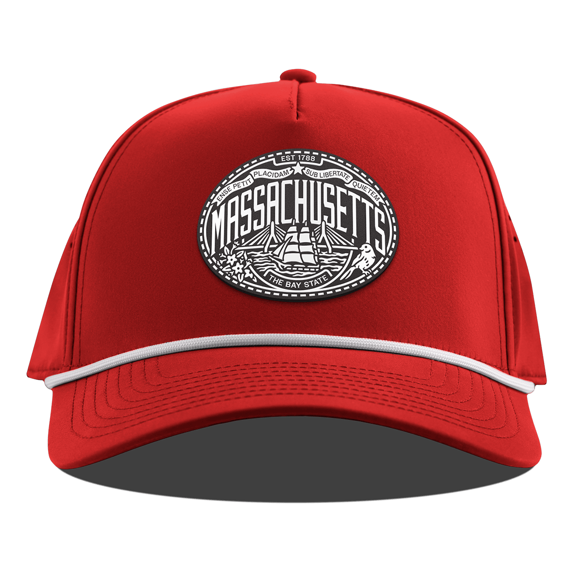 Massachusetts Traveler Curved 5 Panel Rope Red