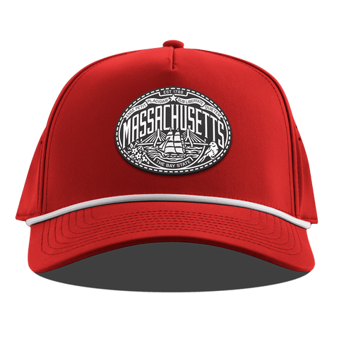 Massachusetts Traveler Curved 5 Panel Rope Red