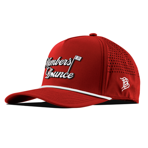 Member's Bounce Script Curved 5 Panel Rope Red/White