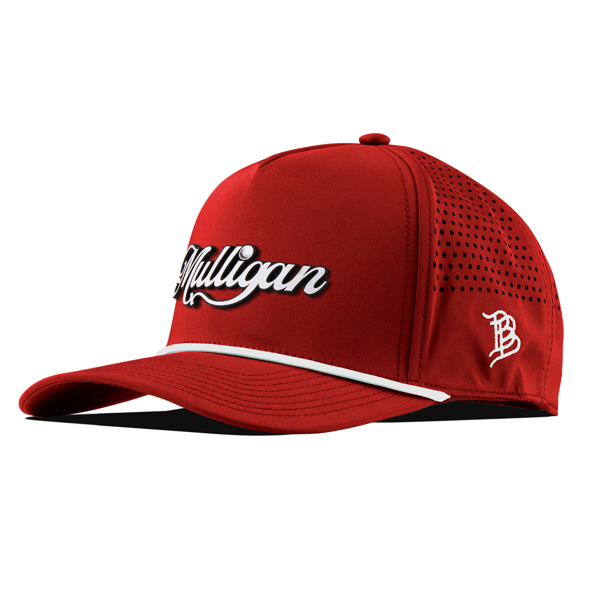 Mulligan Script Curved 5 Panel Rope Red/White