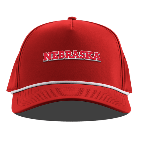 University of Nebraska "Nebraska Block" Curved 5 Panel Rope Red