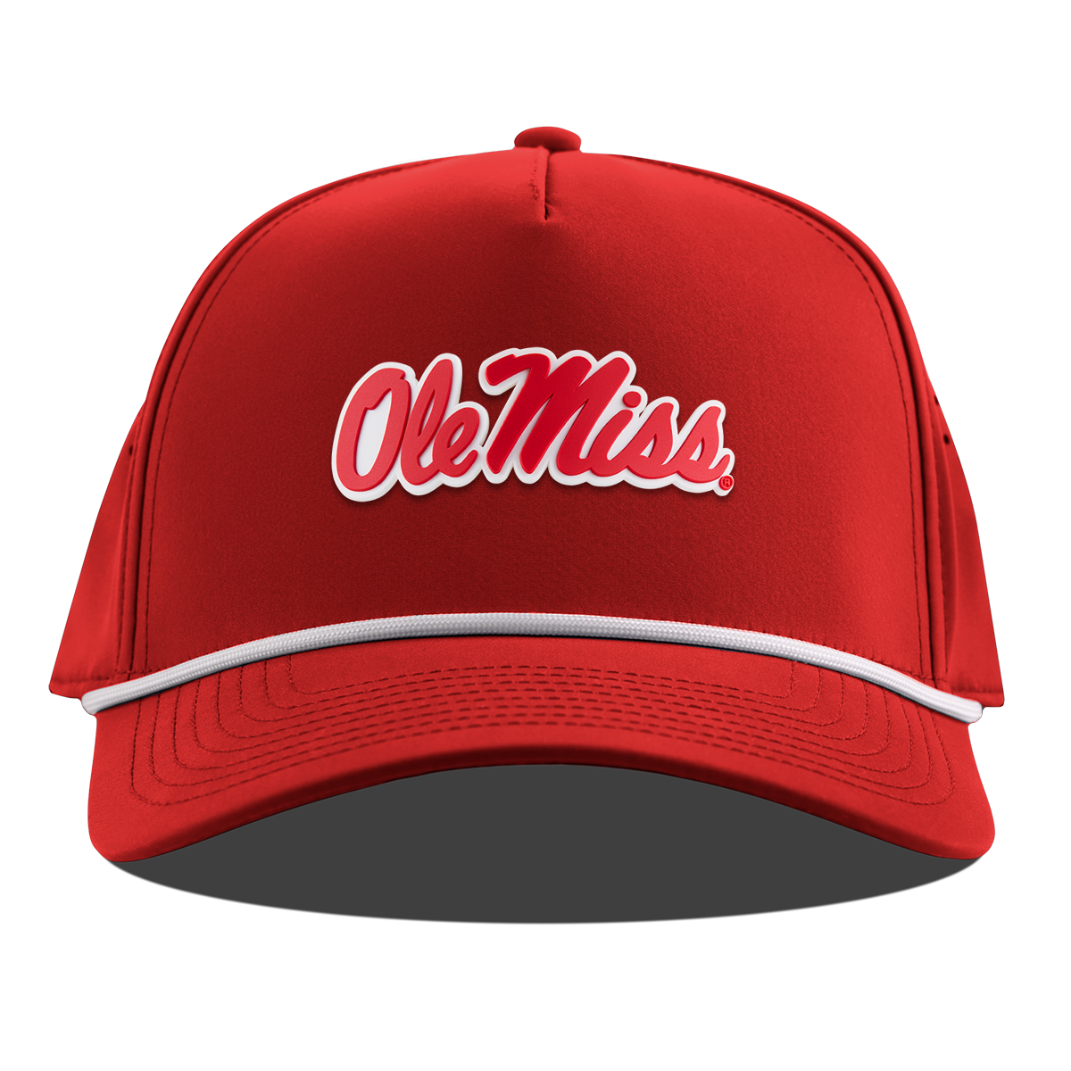 University of Mississippi "Ole Miss Crimson Script" Curved 5 Panel Rope Red
